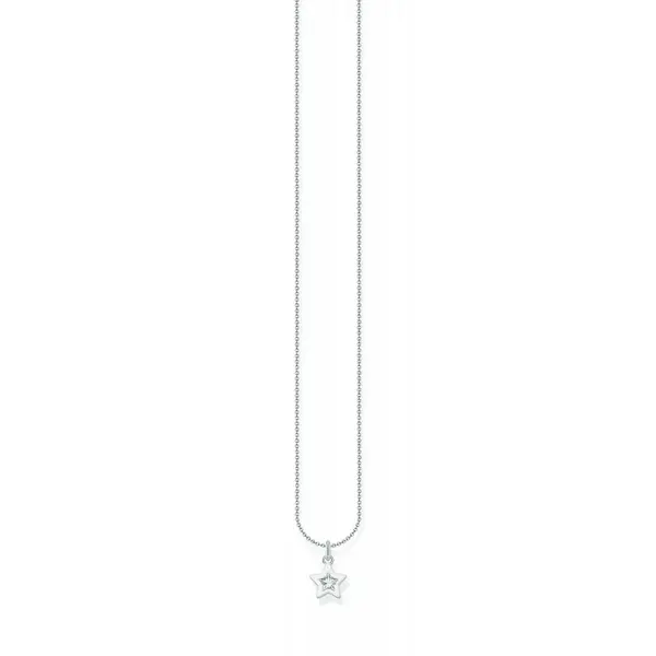 Image of Thomas Sabo Sterling Silver Basics White Enamel Zirconia Necklace KE22