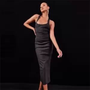 Image of Missguided Scoop Neck X Back Midaxi Dress Bandage - Black