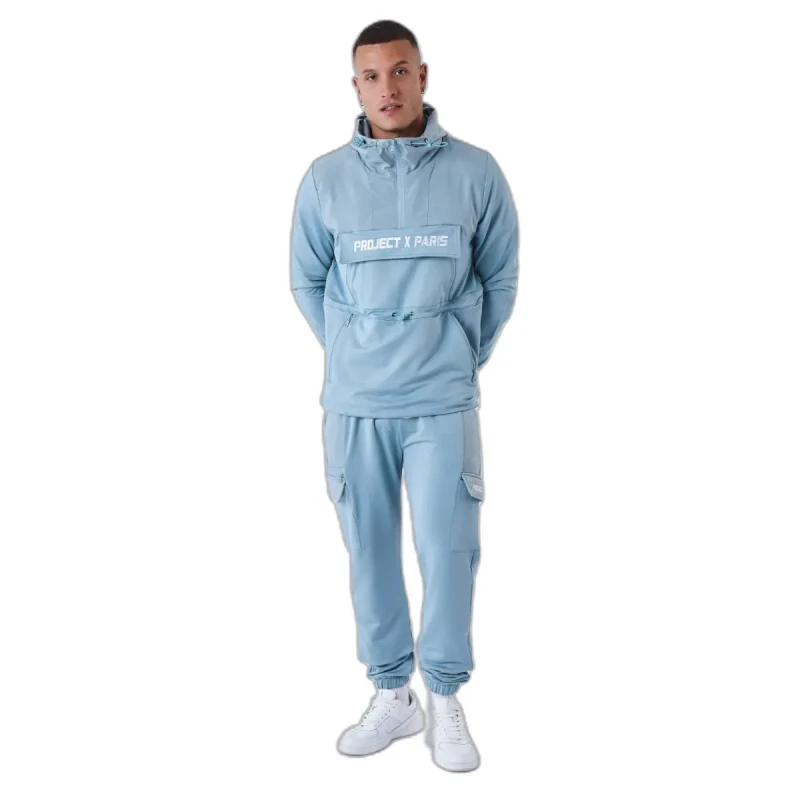 Image of Project X Paris Windbreaker style hoodie Project X Paris Bleu Male S