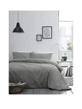 Image of Serene Dart Duvet Cover Set - Grey