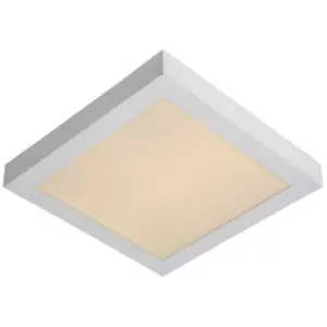 Image of Lucide BRICE-LED - Flush Ceiling Light Bathroom - LED Dim. - 1x30W 3000K - IP44 - White