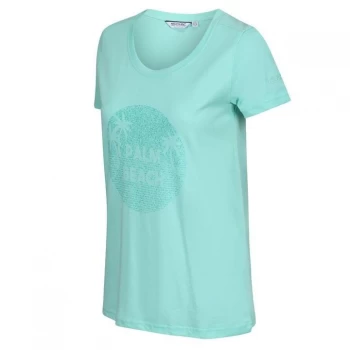 Image of Regatta Filandra IV Graphic Print Organic T-Shirt - Ice Green