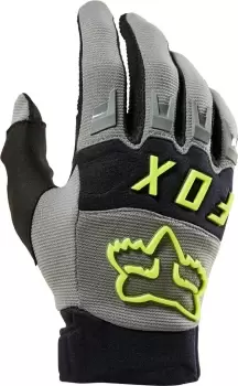 Image of FOX Dirtpaw CE Motocross Gloves, grey-yellow Size M grey-yellow, Size M