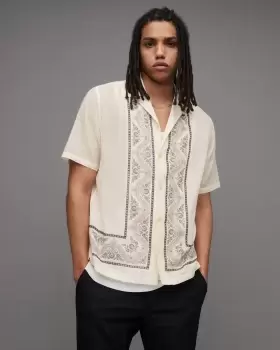 Image of AllSaints Frontiere Bandana Print Short Sleeve Shirt
