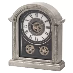 Image of Antique Silver Mechanism Mantle Clock