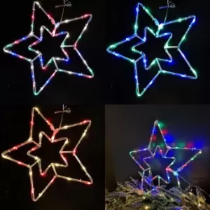 Image of 40cm Battery Operated Multi Colour LED Star Light Christmas Decorations