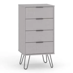 Image of Augusta 4 Drawer Narrow Chest of Drawers, Grey