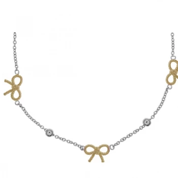 Image of Ladies Olivia Burton Two-tone steel/gold plate Vintage Bow & Ball Necklace