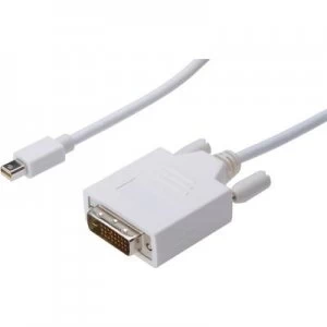 Image of Digitus DisplayPort / DVI Cable 1m screwable White [1x Mini DisplayPort plug - 1x DVI plug 25-pin]