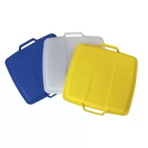 Image of Snap-on lid, with 2 handles, for 90 l capacity, lies loosely on top, yellow