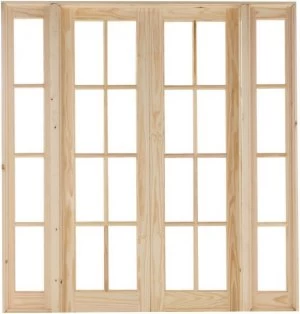 Image of Wickes Newland Internal French Doors with Demi Panel Pine Glazed 8 Lite 2007 x 1896mm