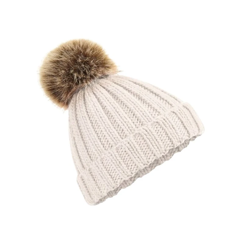Image of Beechfield Beechfield Men Cuffed Design Winter Hat in Beige Beige One Size Male 5059000356445