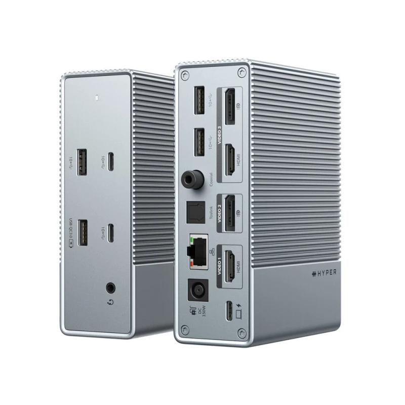 Image of HYPER HYPER HDG215-EU laptop dock/port replicator Wired USB 3.2 Gen 1 (3.1 Gen 1) Type-C Silver HDG215-EU