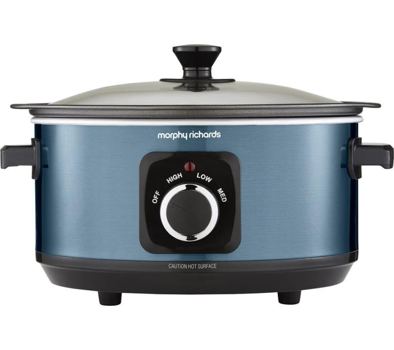 Image of Morphy Richards Accents Sear & Stew 3.5L Slow Cooker in Blue Size: Medium Blue Medium Unisex 5056765402141