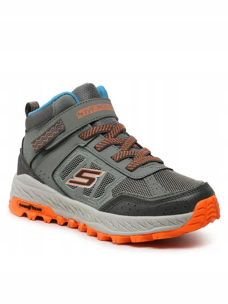 Image of Skechers Boys Fuse Tread Trekor Leather Memory Foam Boots UK Size 3 (EU 36) Grey/Charcoal SKE1747-GYCC-3