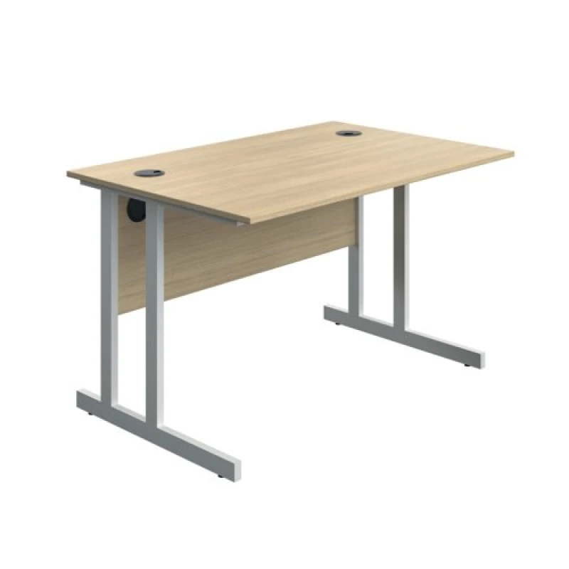 Image of Serrion Twin Upright Desk 1200x800x730mm Oak/White KF800304