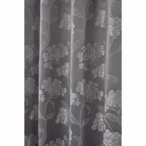 Image of Emma Barclay Blossom Eyelet Curtain 46 X 54 Silver (pair)