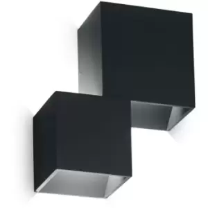 Image of Ideal Lux Rubik - LED 2 Light Outdoor Wall Light Black IP44