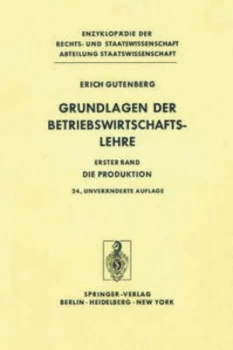 Image of Grundlagen Der Betriebswirtschaftslehre by Erich Gutenberg Hardback