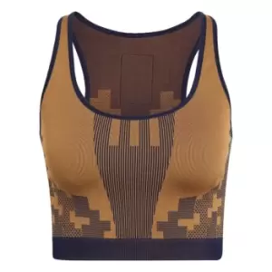 Image of adidas x Karlie Kloss Seamless Knit Layered Top Wo - Mesa / Night Indigo