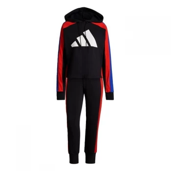 Image of adidas Sportswear Badge of Sport Logo Tracksuit Wo - Black / Vivid Red / Bold Blue
