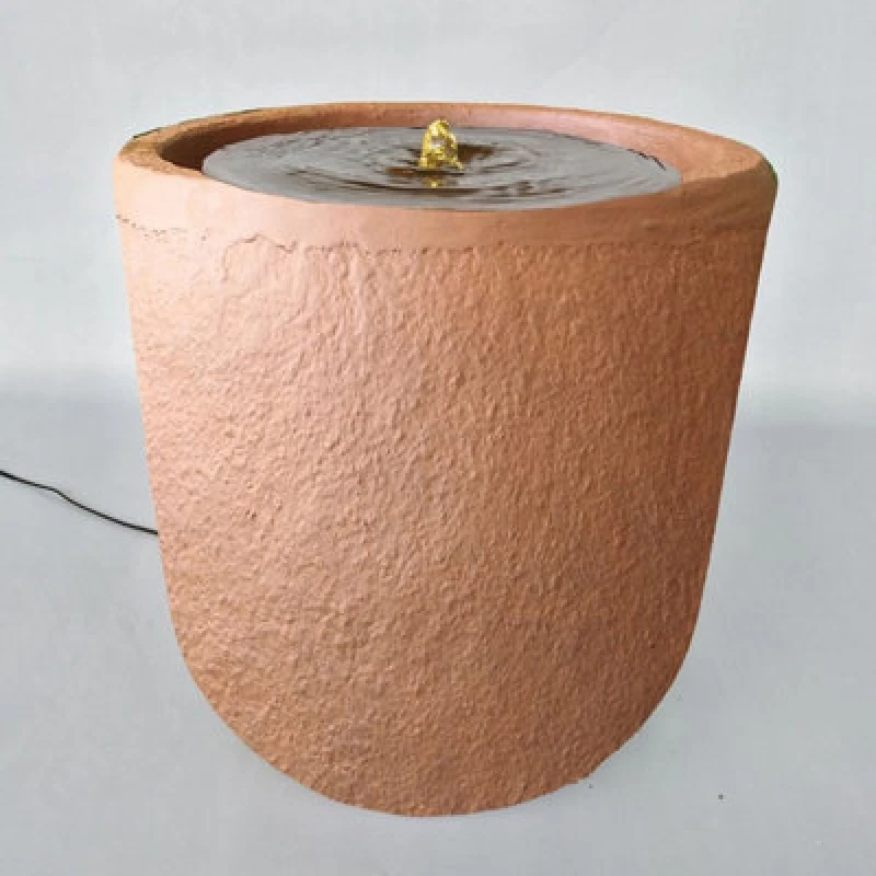 Image of Certikin Heissner Zylinder Rust Water Feature With Pump And Light 016608-17