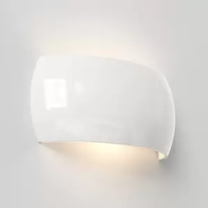 Image of Milo 300 Flush Up Down Wall Light Gloss Glaze White
