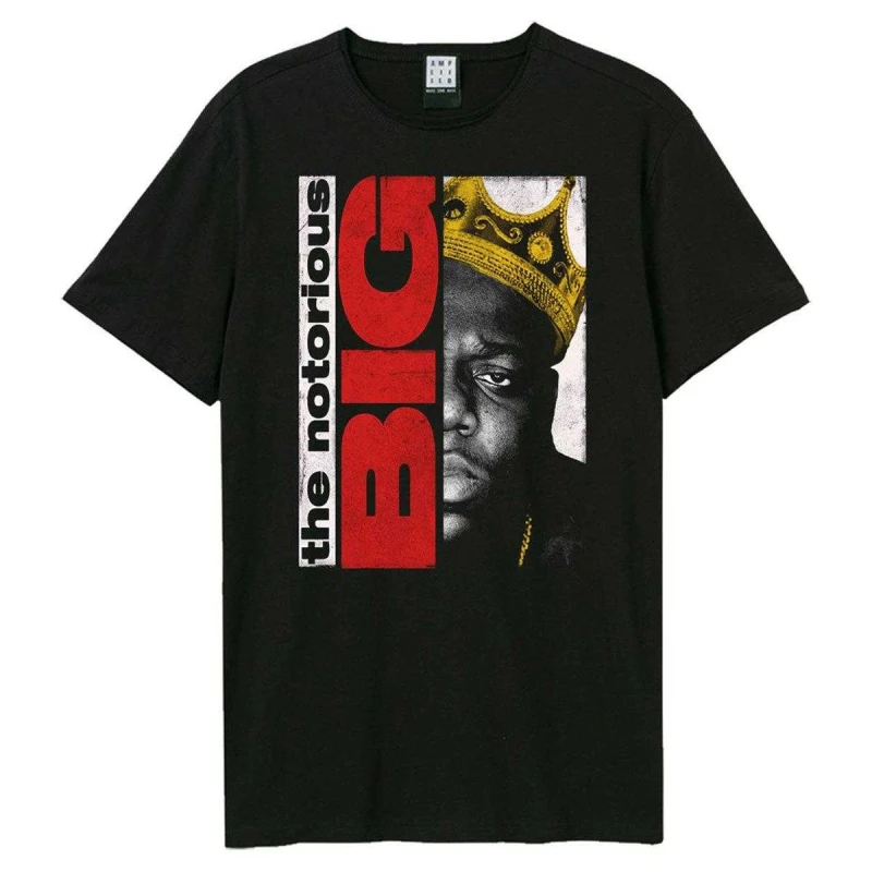 Image of Amplified Amplified Men Half Face Portrait Notorious Big T-Shirt in Black Size: X-Small Black XS Male 5063852064779