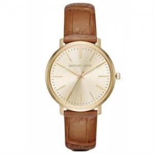 Image of Michael Kors Ladies Gold Plated Watch - MK2496