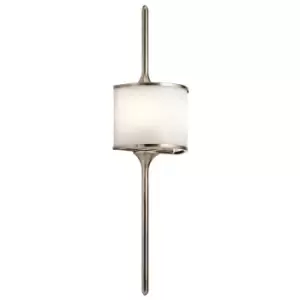 Image of IP 44 Twin Wall Light Centralised White Glass Shade Classic Pewter LED G9 3.5W