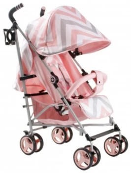 Image of My Babiie MB51 Pink Chevron Stroller.