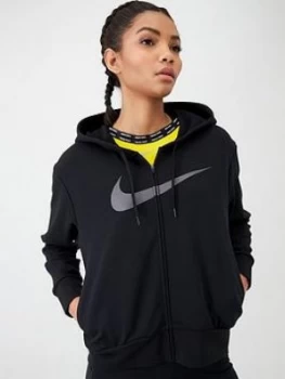 Image of Nike Training Get Fit Full Zip Hoodie - Black, Size 2XL, Women