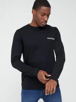 Image of Penfield Dedham Chest Logo And Back Print Long Sleeve T-Shirt - Black