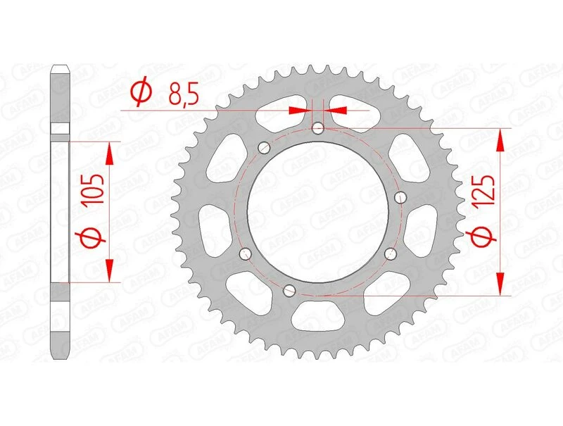 Image of AFAM Steel Standard Rear Sprocket 47103 - 420