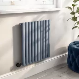Image of Light Grey Electric Horizontal Designer Radiator 0.6kW with WiFi Thermostat - H600xW590mm - IPX4 Bathroom Safe