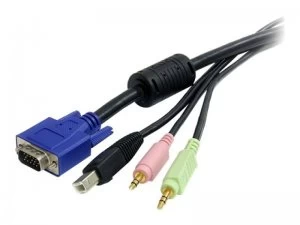 Image of Startech 6 Ft 4-in-1 USB Vga Kvm Switch Cable With Audio And Microphon