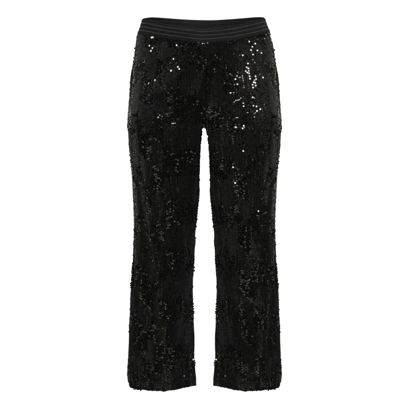 Image of KAFFE Curve Womens sequin Trousers KAFFE Curve Nicoleen Noir Female XL
