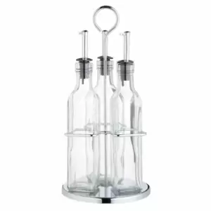 Image of Kitchencraft World Of Flavours Italian 3 Bottle Glass Oil And Vinegar Set