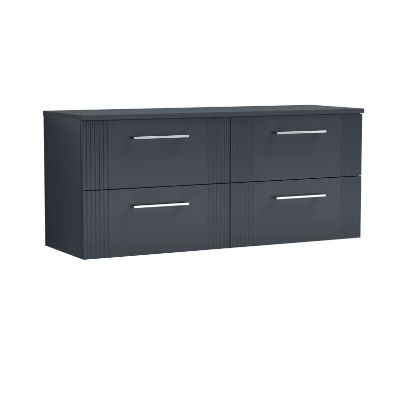 Image of Balterley 4 Drawer Wall Hung Vanity Colour Match Worktop 1200mm Grey
