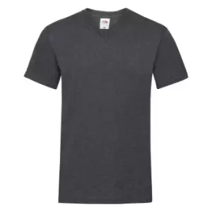 Image of Fruit Of The Loom Mens Valueweight V-Neck, Short Sleeve T-Shirt (S) (Dark Heather)