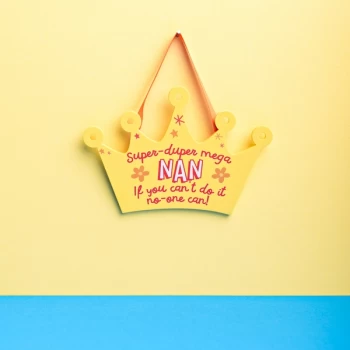 Image of Cheerful Crown Hanging Plaque - Nan