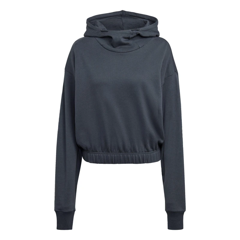 Image of adidas Lounge Cropped Hoodie Womens - Grey Grey 10