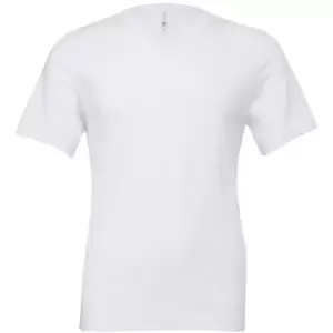 Image of Canvas Mens Jersey Short Sleeve V-Neck T-Shirt (S) (White)