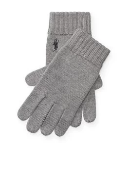 Image of Polo Ralph Lauren Merino Wool Knitted Gloves - Grey