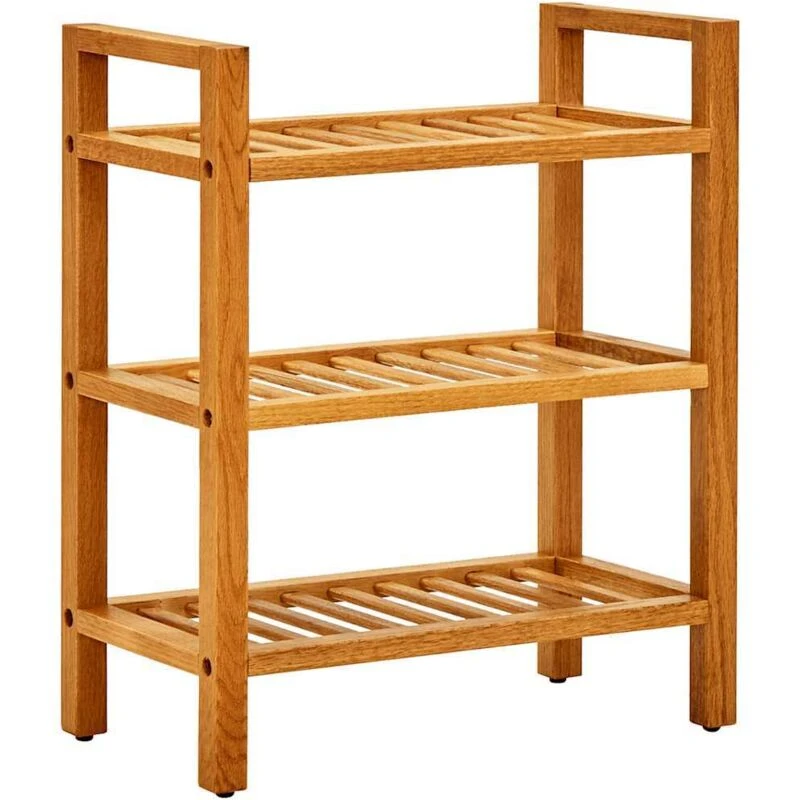 Image of VIDAXL Shoe Rack with 3 Shelves 50x27x60cm Solid Oak Wood Vidaxl 8720286543085