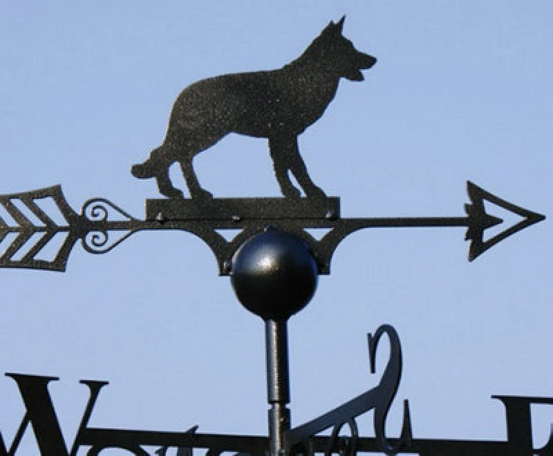 Image of Poppy Forge Alsatian Weathervane - Solid Steel - W61 X H88cm - Black
