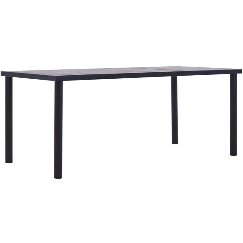 Image of VIDAXL Dining Table Black and Concrete Grey 200x100x75cm mdf Vidaxl 281861