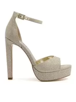 Image of Dune London Mascot 2 Part Platform Sandal - Gold , Gold, Size 4, Women