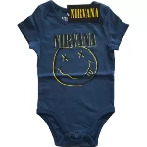 Image of Nirvana - Inverse Smiley Kids 24 Months Baby Grow - Blue