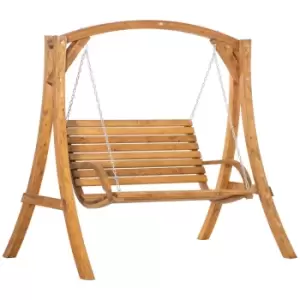 Image of Outsunny Wooden 2-Seater Garden Swing Seat